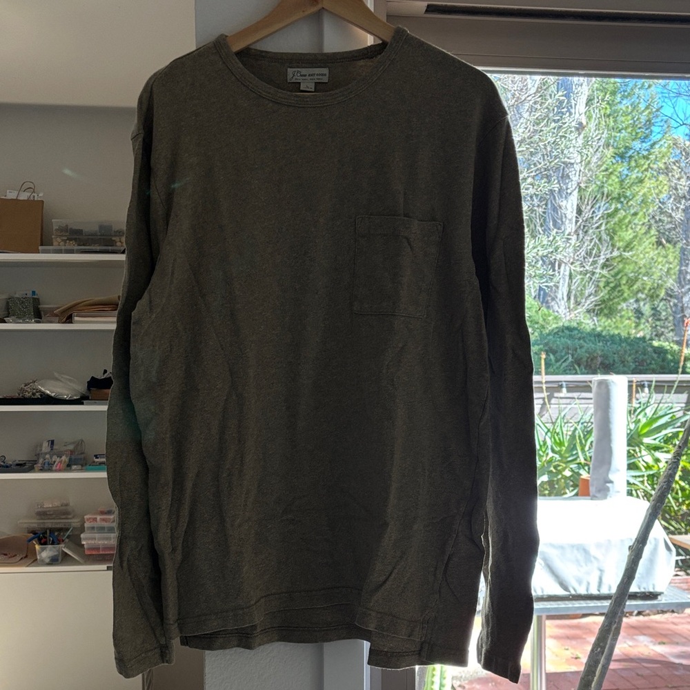 J. Crew Men's Dark Olive Long Sleeve Tee